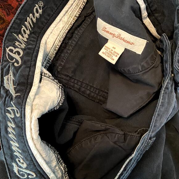 Tommy Bahama Straight Leg Jeans Zip Fly Flat Front Denim Navy Blue 35" - Picture 4 of 5